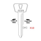 Yamaha Motorcycle Key Blank - YM63 / YAMA-26D (Packs of 10)