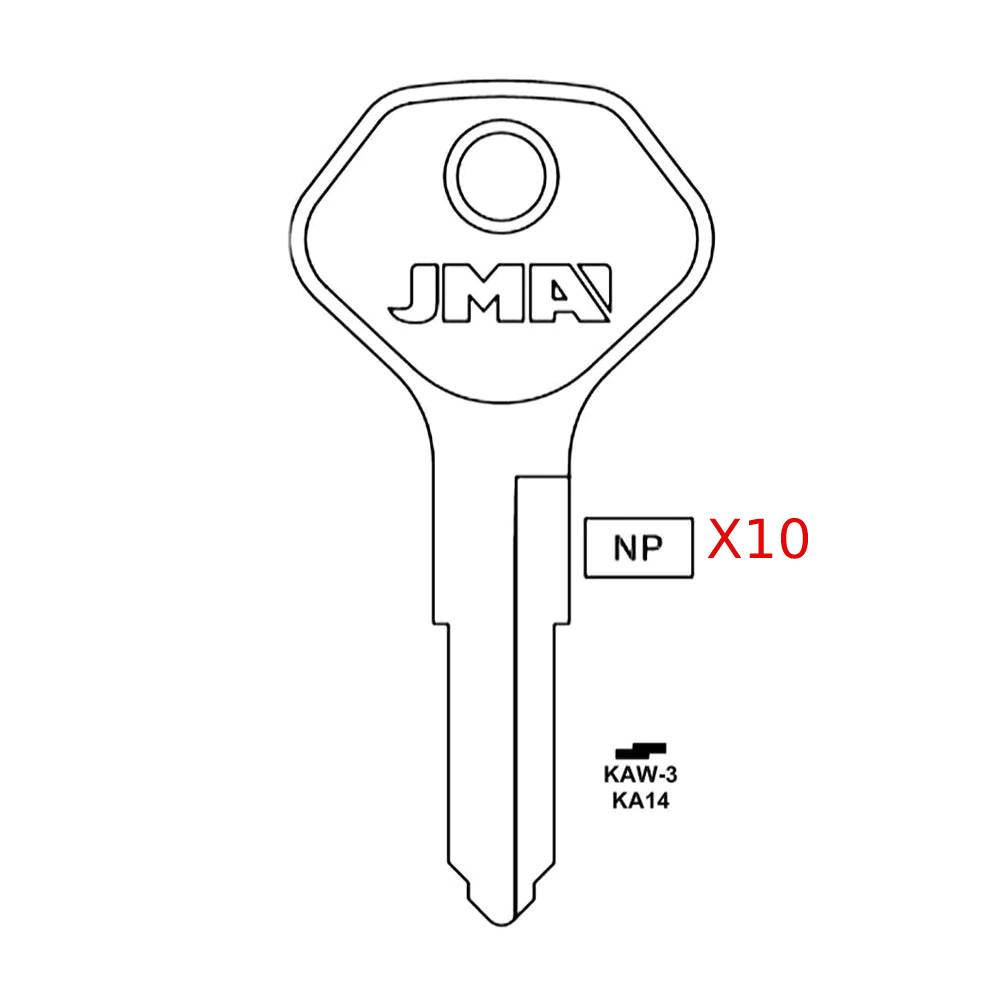 Kawasaki Motorcycle Key Blank - KA14 / KAW-3 (Packs of 10)