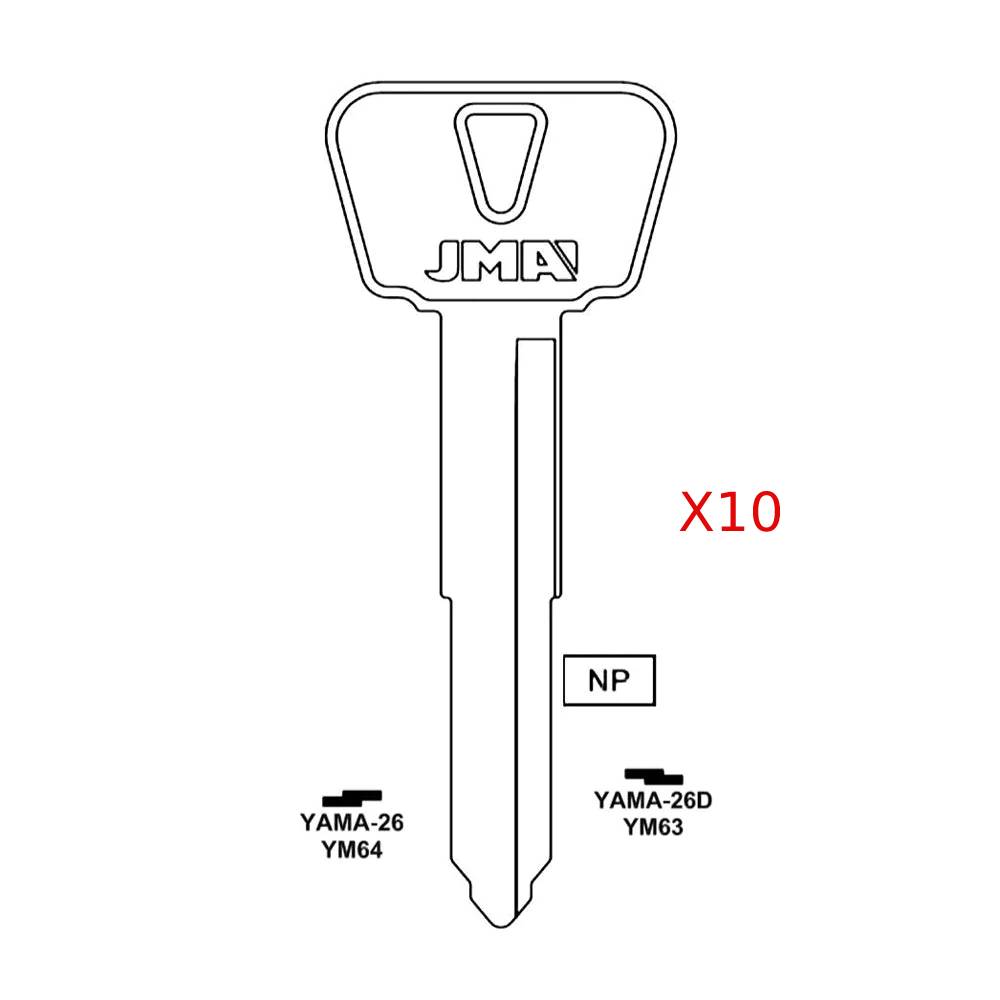 Yamaha Motorcycle Key Blank - YM64 / YAMA-26 (Packs of 10)