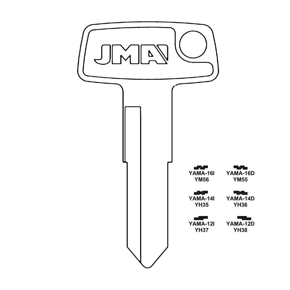 Yamaha Motorcycle Key Blank - YH38 / YAMA-12D