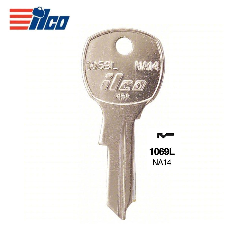 1069L National Cabinet Key Blank - Brass - NTC-1D / NA14