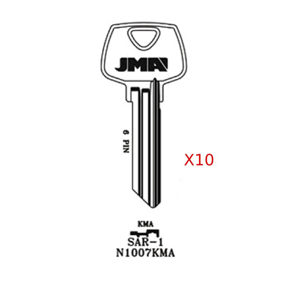 JMA S6 / N1007KMA 6-Pin Sargent Commercial & Residencial Key Blank - SAR-1 (Pack of 10)