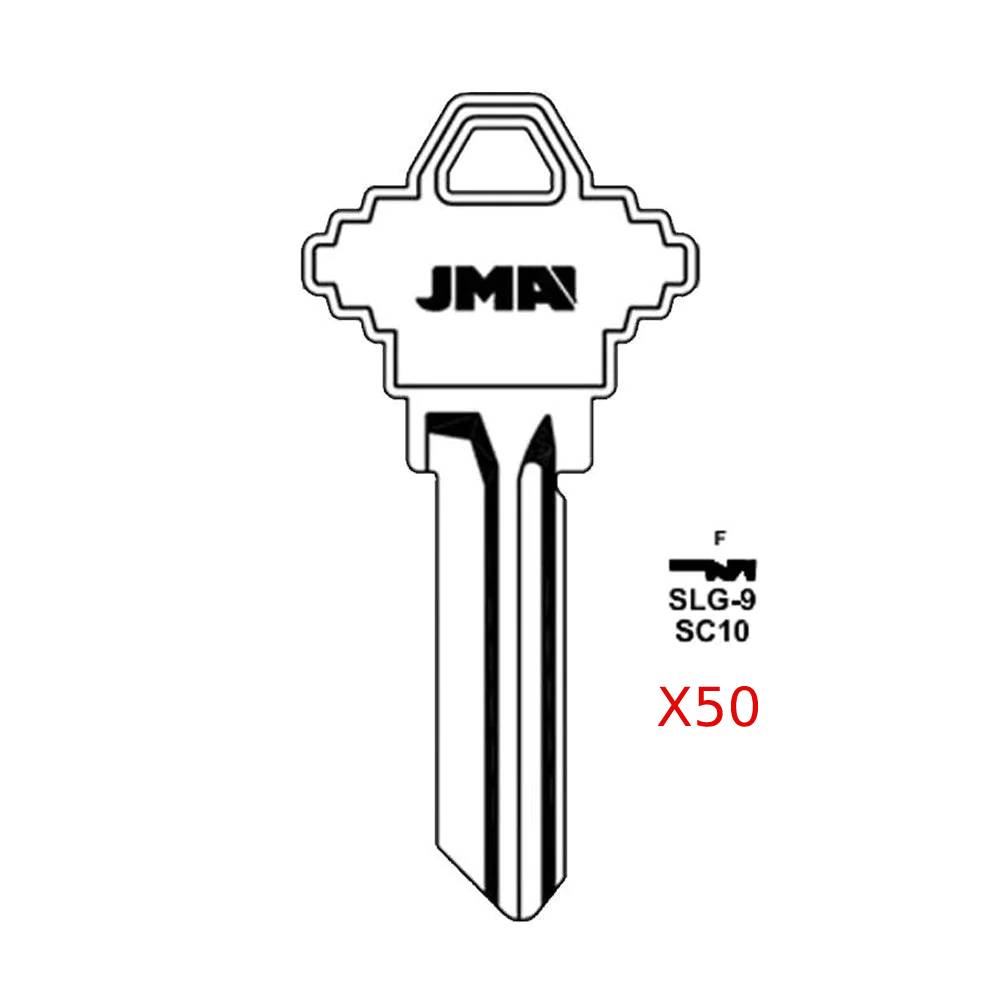 JMA for A1145F 6-Pin Schlage Keys - nickel Finish / SC10 NP - 50 Pack