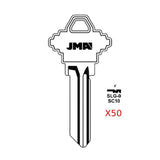 JMA for A1145F 6-Pin Schlage Keys - nickel Finish / SC10 NP - 50 Pack