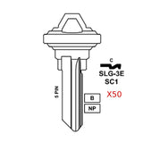 1145 5-Pin Schlage Key Blank - Brass - SC1 BR / SLG-3E-BR (Packs of 50)