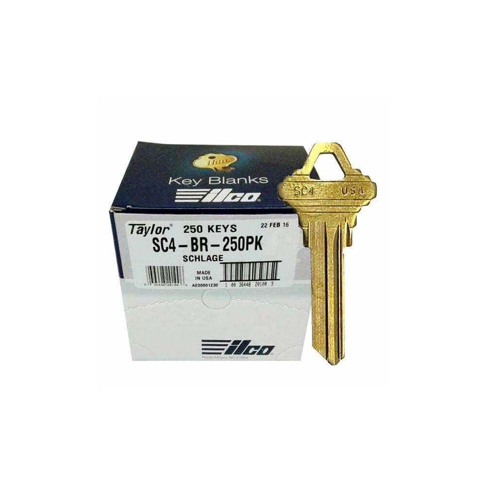 A1145E 6-Pin Schlage Key Blank - Brass - SLG-4E-BR  / SC4 BR (Packs of 250)