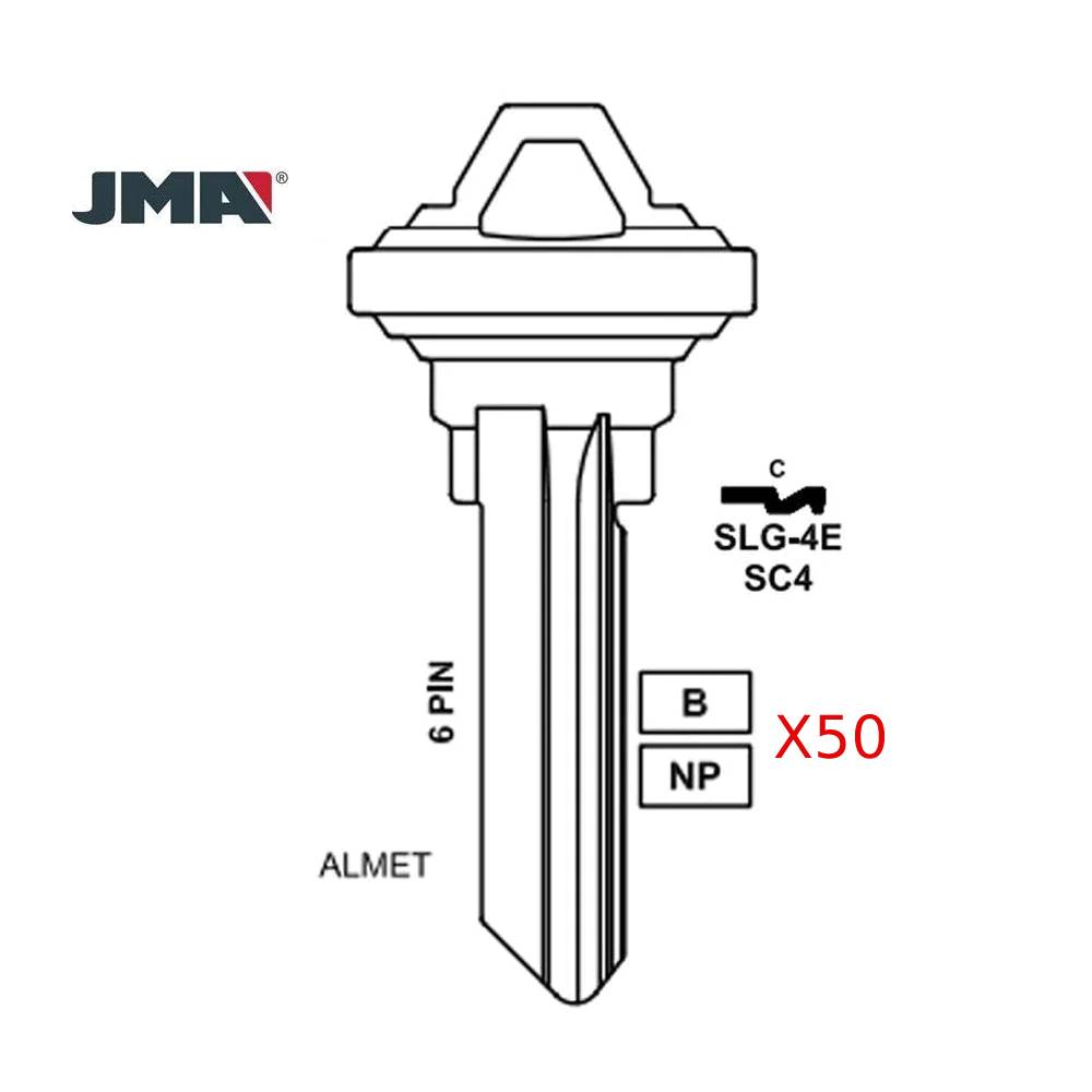 A1145E 6-Pin Schlage Key Blank - Brass - SC4 BR / SLG-4E-BR (Packs of 50)