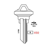 JMA for A1145E 5-Pin Schlage Keys - Brass  / SC8 BR - 50 Pack