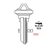 A1145E 6-Pin Schlage Key Blank - Brass - SC9 BR / SLG-5E (Packs of 50)