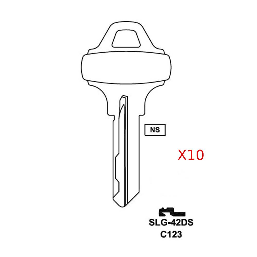 JMA SLG-42DS / SCH / C123 Schlage 6-Pin Key Blank Brass (Pack of 10)