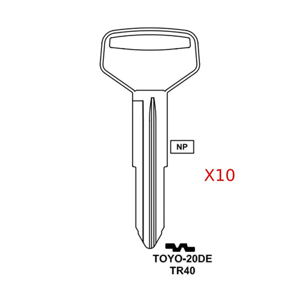 Toyota Key Blank - TR40 / TOYO-20DE (Packs of 10)