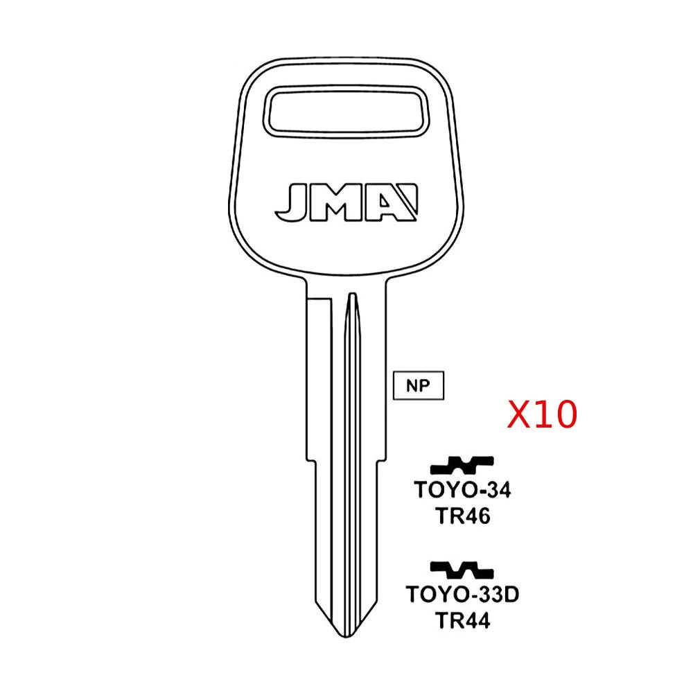 Toyota Key Blank - TR44 / TOYO-33D (Packs of 10)