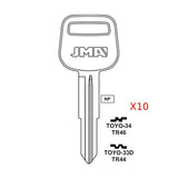 Toyota Key Blank - TR44 / TOYO-33D (Packs of 10)