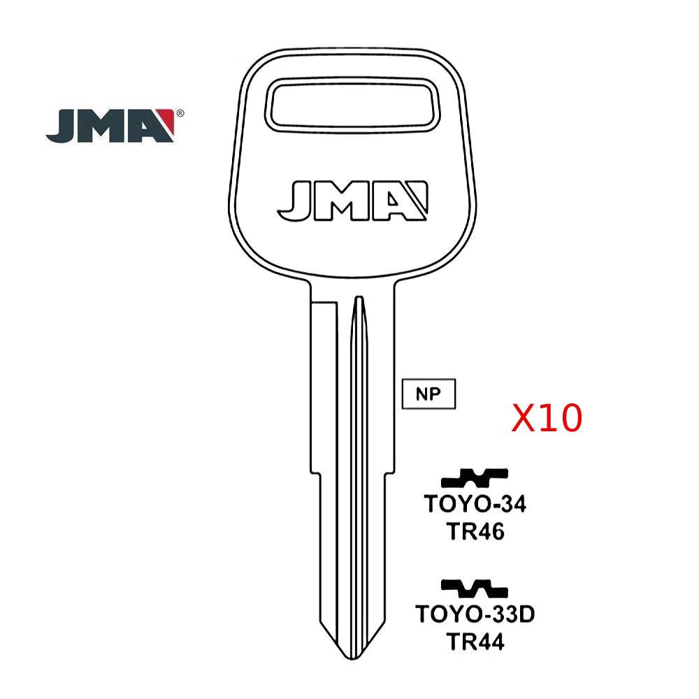 Toyota Key Blank - TR46 / TOYO-34 (Packs of 10)