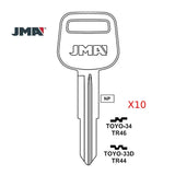 Toyota Key Blank - TR46 / TOYO-34 (Packs of 10)