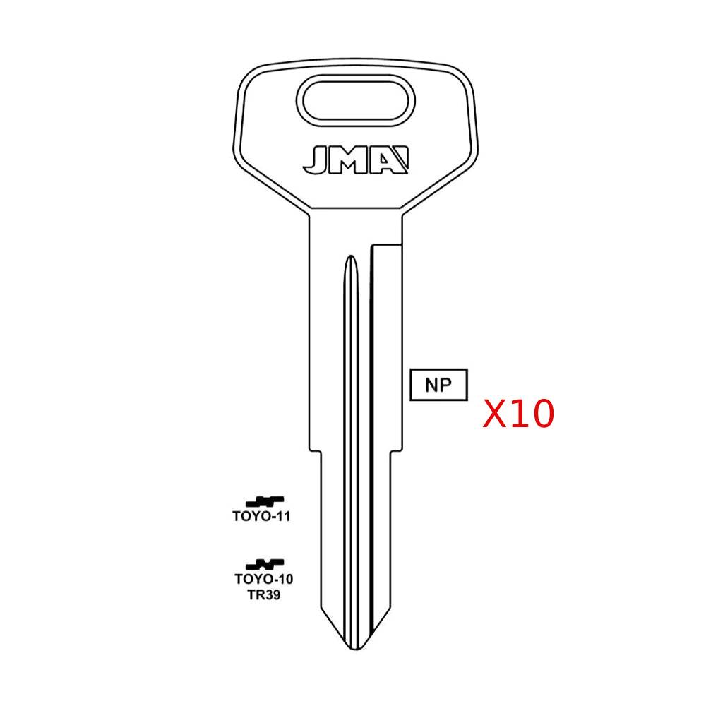 Toyota Key Blank - TR39 / TOYO-10 (Packs of 10)