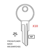 GM Mack Freightliner GMC Volvo Truck Key Blank Briggs & Stratton - B1 / BS-10E (Packs of 10)