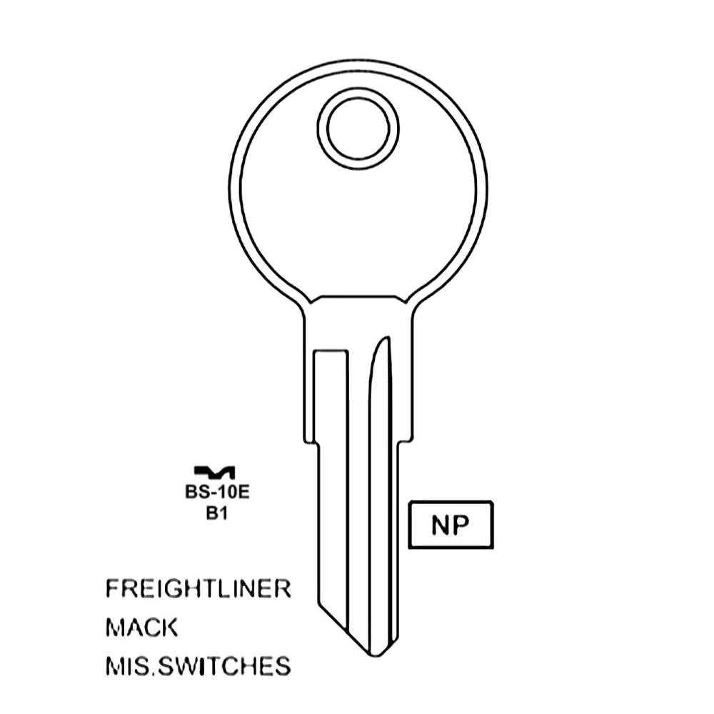 GM Mack Freightliner GMC Volvo Truck Key Blank Briggs & Stratton - B1 / BS-10E