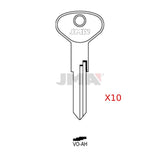 JMA VO-AH / VW / Audi / Porsche V37 / X203 Metal Key (Pack of 10)