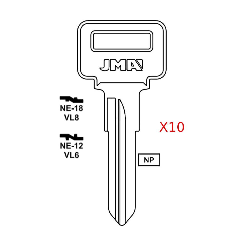 Volvo Key Blank - VL8 / NE-18 (Packs of 10)