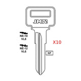 Volvo Key Blank - VL8 / NE-18 (Packs of 10)