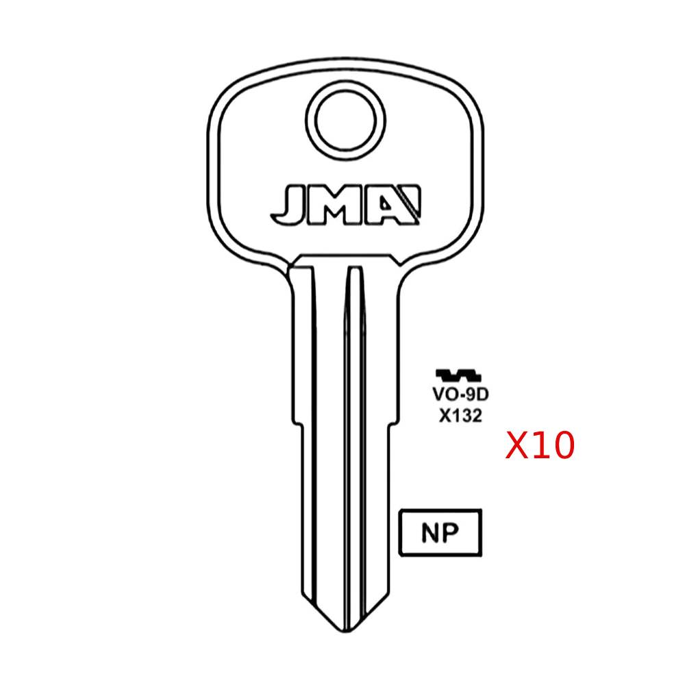 Volkswagen Gas Cap Key Blank - X132 / VO-9D (Packs of 10)