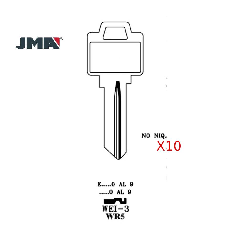 JMA WEI-3E-BR / WR5 / N1054WB 5-Pin Weiser Key Brass Finish (Pack of 10)