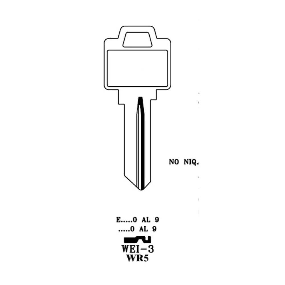 JMA WEI-3E-BR / WR5 / N1054WB 5-Pin Weiser Key Brass Finish