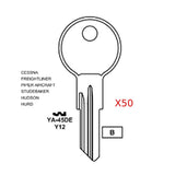 9278 Yale 5-Wafer Cabinet Key Bkank  - Brass Finish - Y12 BR / YA-45DE (Packs of 50)