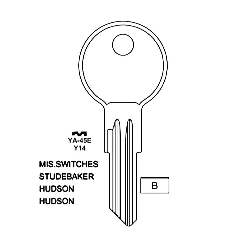 Commercial & Residential Key Blank - Y14 / YA-45E