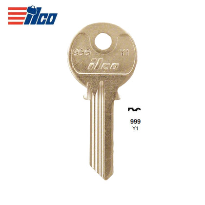 999 5-Pin Yale Key Blank - Brass Finish - YA-41DE  / Y1 BR