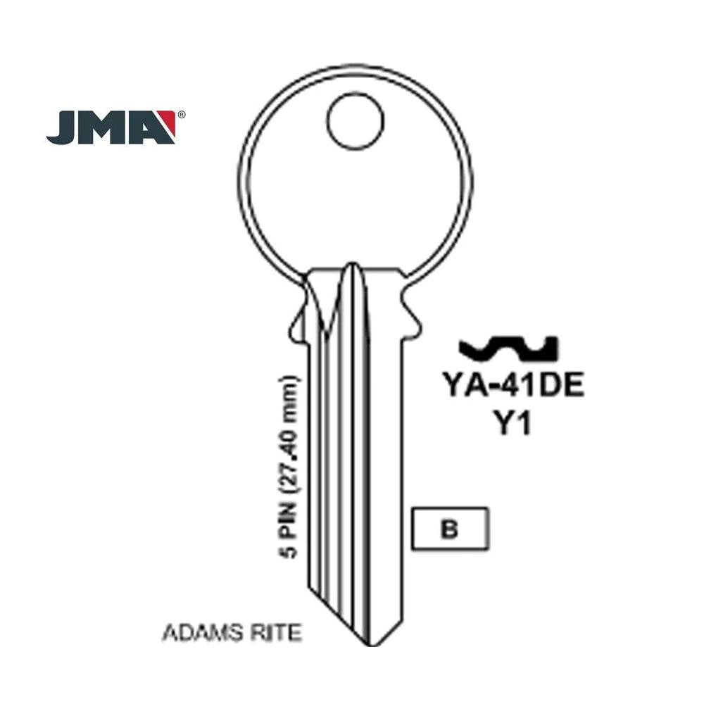 999 5-Pin Yale Key Blank - Brass Finish - Y1 BR / YA-41DE