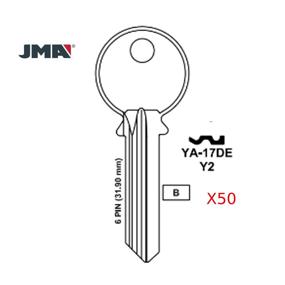 JMA for 999A 6-Pin Yale Key - Brass Finish   / Y2 BR - 50 Pack