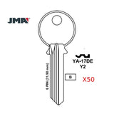 JMA for 999A 6-Pin Yale Key - Brass Finish   / Y2 BR - 50 Pack