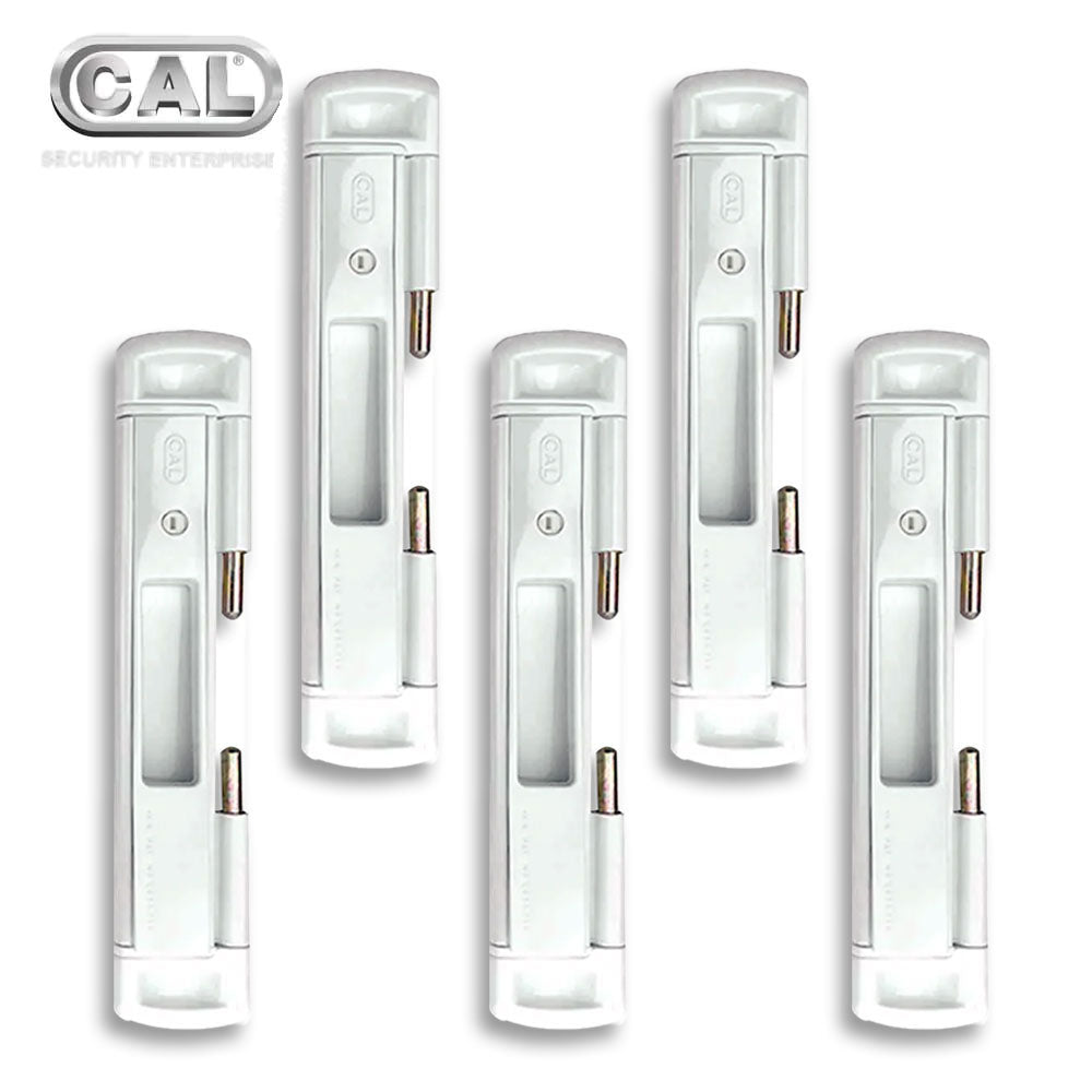 CAL Double Bolt Lock Sliding Glass Door Lock - White (Pack of 5)