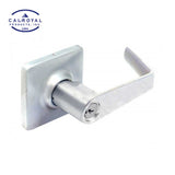 Cal-Royal Entrance Push Button Lock with SG Design Lever and Square Rose - 2-1/4 Inch Full Lip Strike - Grade 2