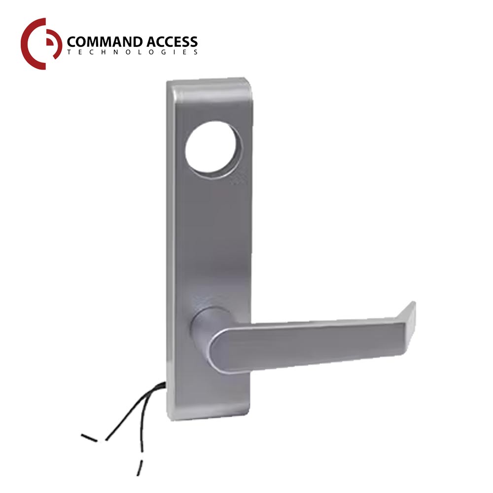 Command Access - Electrified Exit Trim with l6 Lever and 12VAC/DC Operating Voltage - Satin Aluminum-628