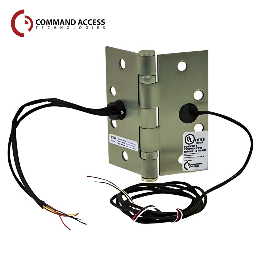 Command Access - ETM-BB79 - Energy Transfer Monitor Hinge - 5 Knuckle Standard Weight - Steel Base Material - US3 (Bright Brass-605)