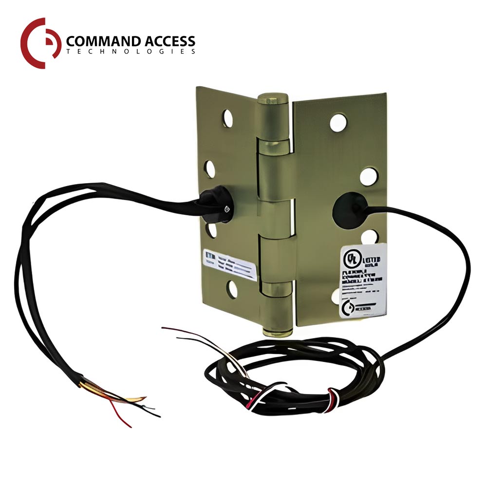 Command Access - ETM-BB79 - Energy Transfer Monitor Hinge - 5 Knuckle Standard Weight - Steel Base Material - US4 (Satin Brass-606)