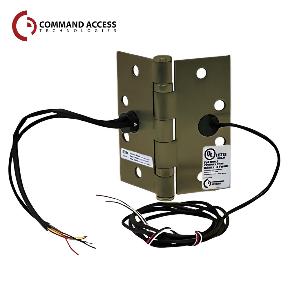 Command Access - ETM-BB79 - Energy Transfer Monitor Hinge - 5 Knuckle Standard Weight - Steel Base Material - US5 (Satin Brass Antique-609)