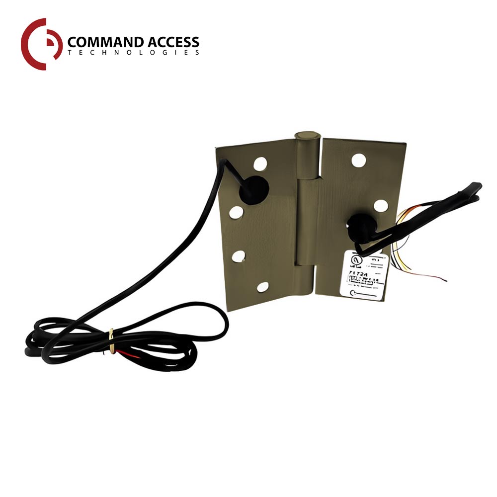 Command Access - ETM-CB70 - Energy Transfer Monitor Hinge - 3 Knuckle Standard Weight - Steel Base Material - US5 (Satin Brass Antique-609)