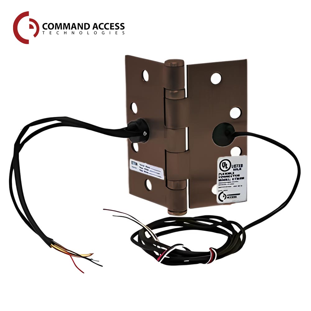 Command Access - ETM-BB79 - Energy Transfer Monitor Hinge - 5 Knuckle Standard Weight - Steel Base Material - US10 (Satin Bronze-612)