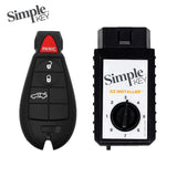 Simple Key 4 Button Fobik with Trunk/ Panic, 4 Button Hatch Button Pad CDFO-E4TZ0SK and EZ Installer Programmer