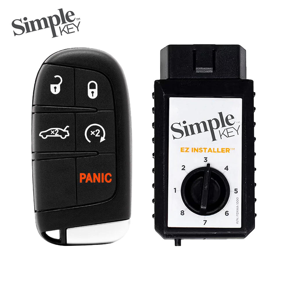 Simple Key 5 Button Remote Trunk Remote Start & Panic CDSK-E5TRZ0SK and EZ Installer Programmer