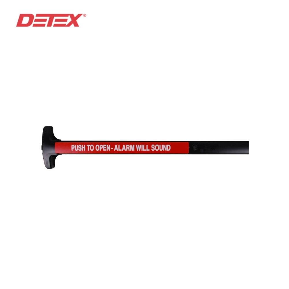 Detex - V40-EB-W-711-48 - Value Series Wide Stile Rim Exit Device - Cylinder Dogging - 48 - Satin Black Anodized Aluminum