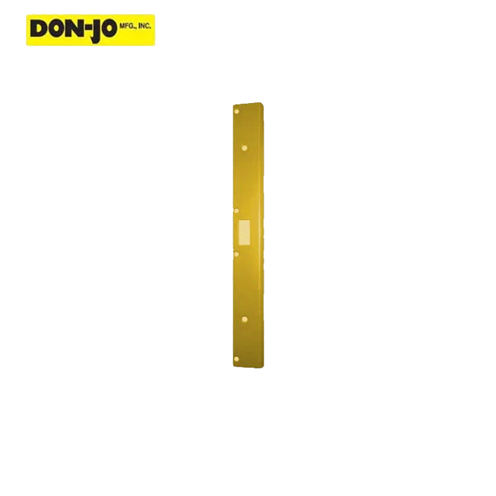 Don-Jo - AST-21341-BP - Single Hole Security Strike, 18 by 1-3/4 - Cylindrical Lock or Deadbolt - 632 (Bright Brass Plated)