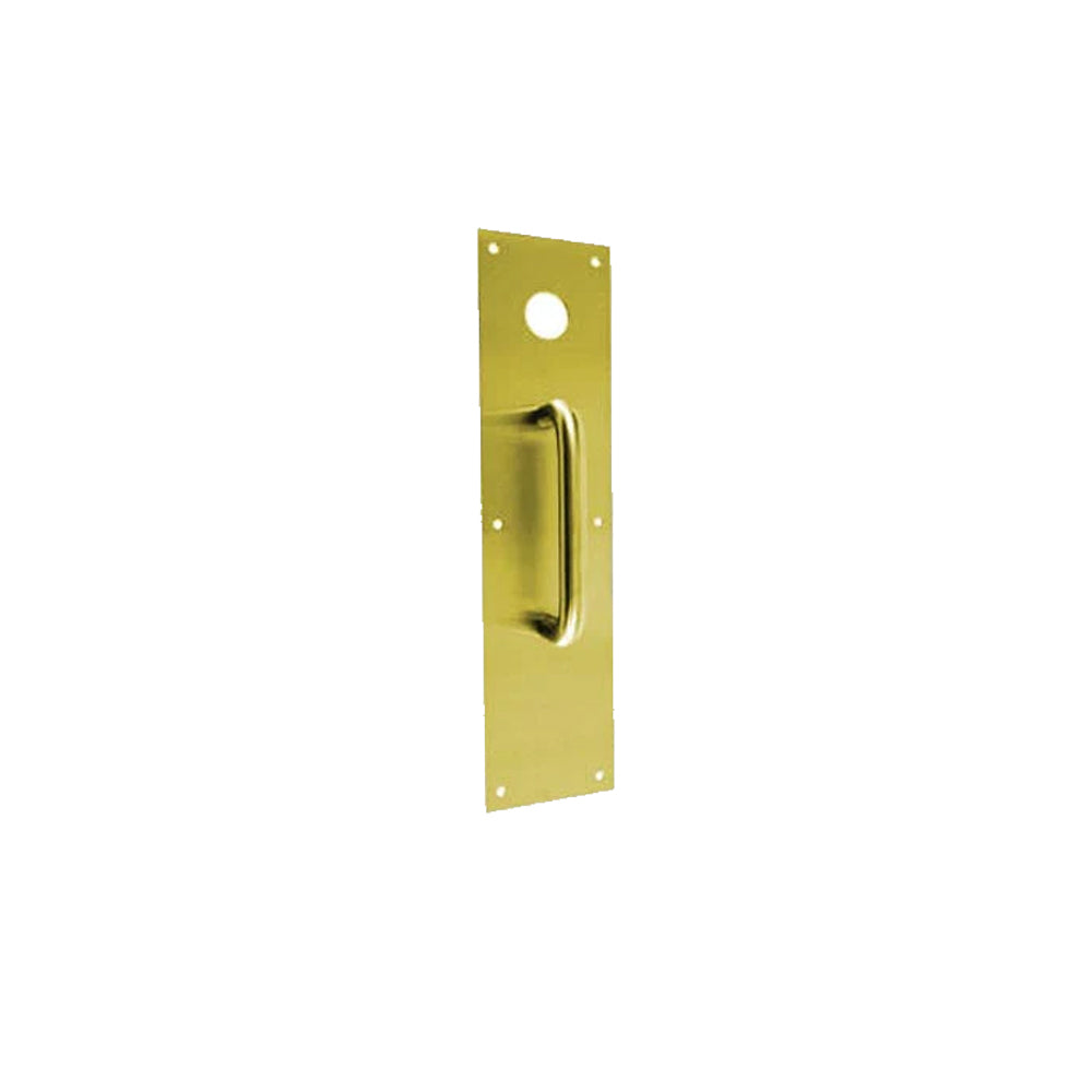 Don-Jo - CFD7015-605 - Pull Plate 3-1/2 Width and 6 CTC with 3/4 Diameter - 605 (Bright Brass Finish)