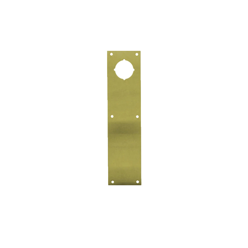 Don-Jo - CFK-71-605 - Push Plate, .050 by 4 Width and 16 Length with 2-1/8 Cylindrical Lock Hole at 2-1/2 on Center From Top - 605 (Bright Brass Finish)