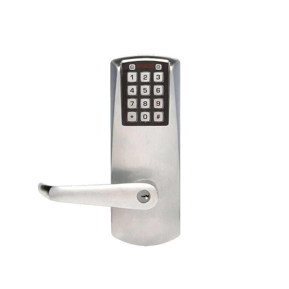 Dormakaba E-Plex - E201UXSLL - Electronic Pushbutton Exit Trim Lever with Mortise and SVR Devices - Schlage C Keyway - Grade 1