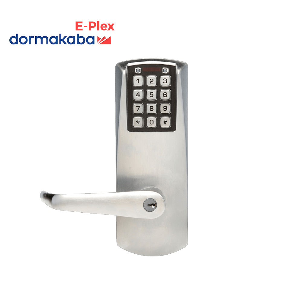 Dormakaba E-Plex - E2051XSLL - Electronic Pushbutton Cylindrical Lock with Privacy and 2-3/4" Backset - 1/2" Throw - Schlage C Keyway - Grade 1